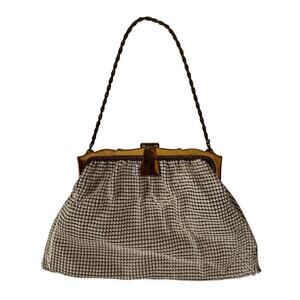 1950s Whiting & Davis White Mesh Evening Bag USA